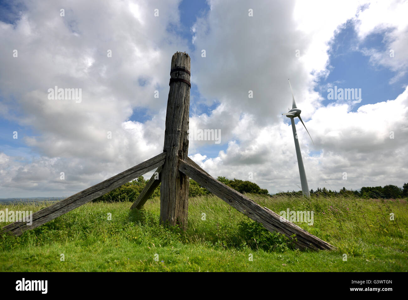 Bleibt der Windmühle am Mill Plain, Glyndebourne in South Downs National Park, Sussex, Großbritannien Stockfoto