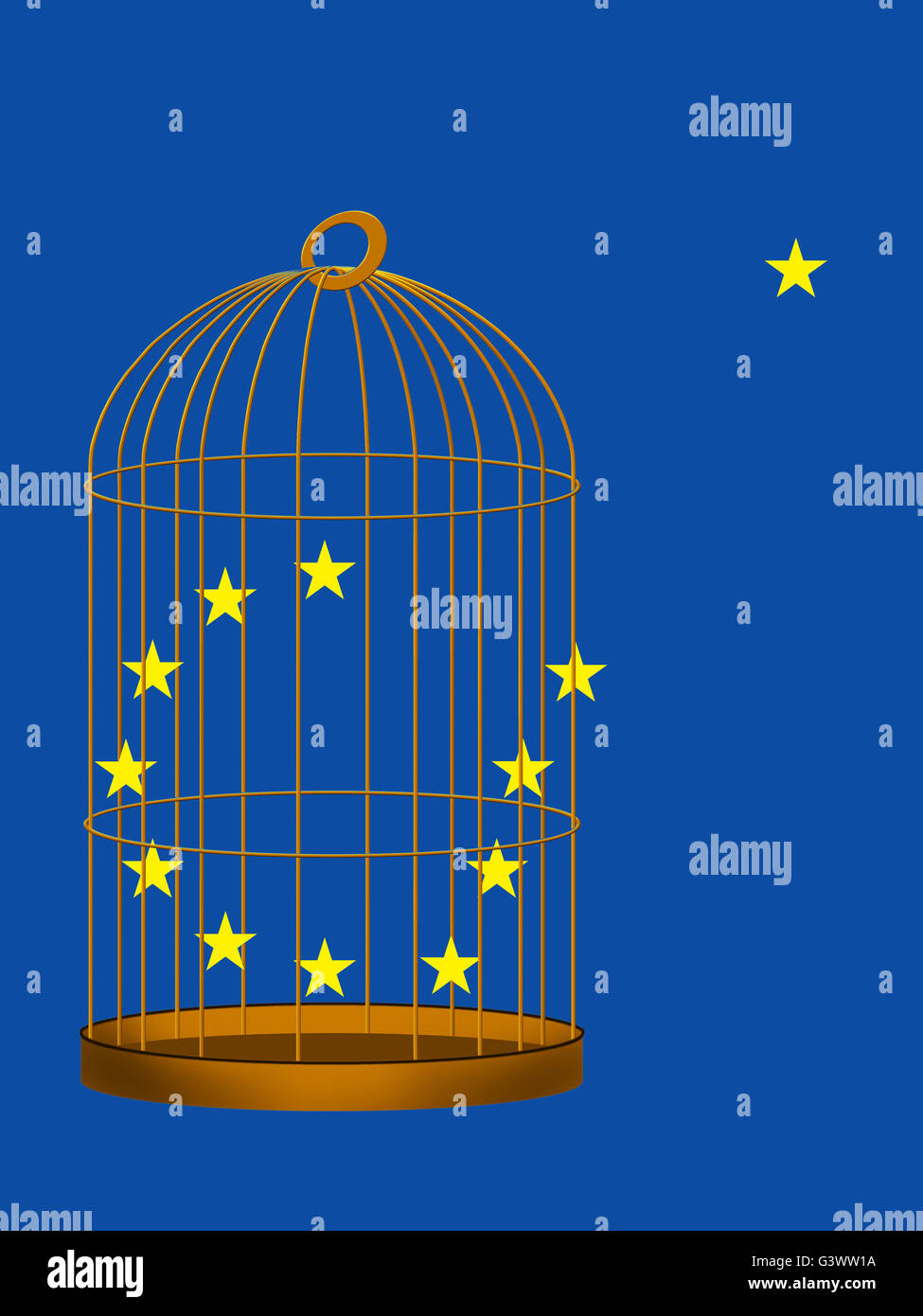 Europa star entkommen, vergoldeten Käfig. Stockfoto