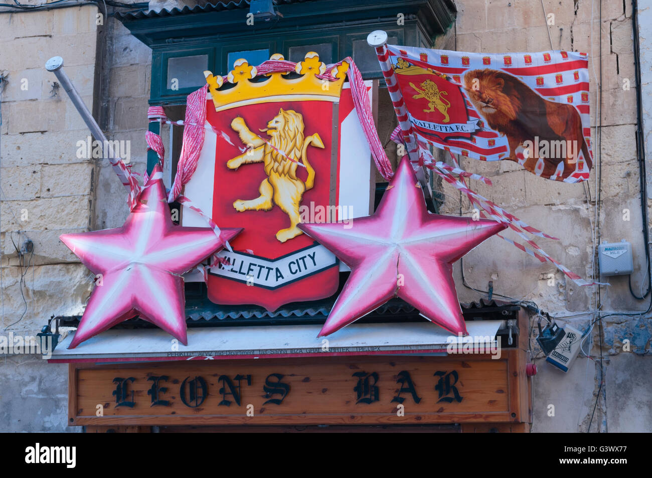 Fußball Club Dekorationen Valletta Malta Stockfoto