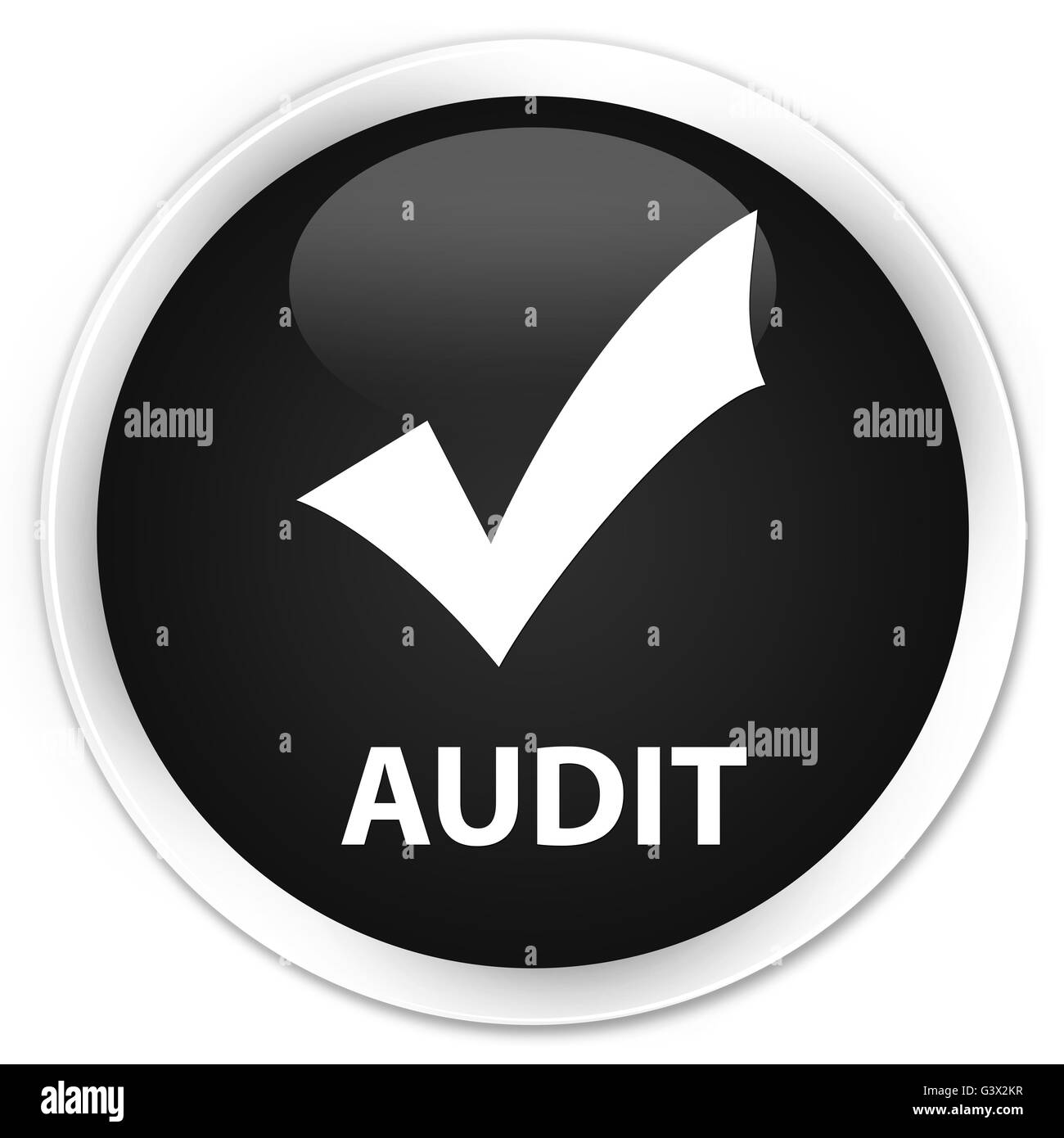 Audit (Überprüfung Symbol) isoliert auf Premium schwarz Runde Taste abstrakte Abbildung Stockfoto