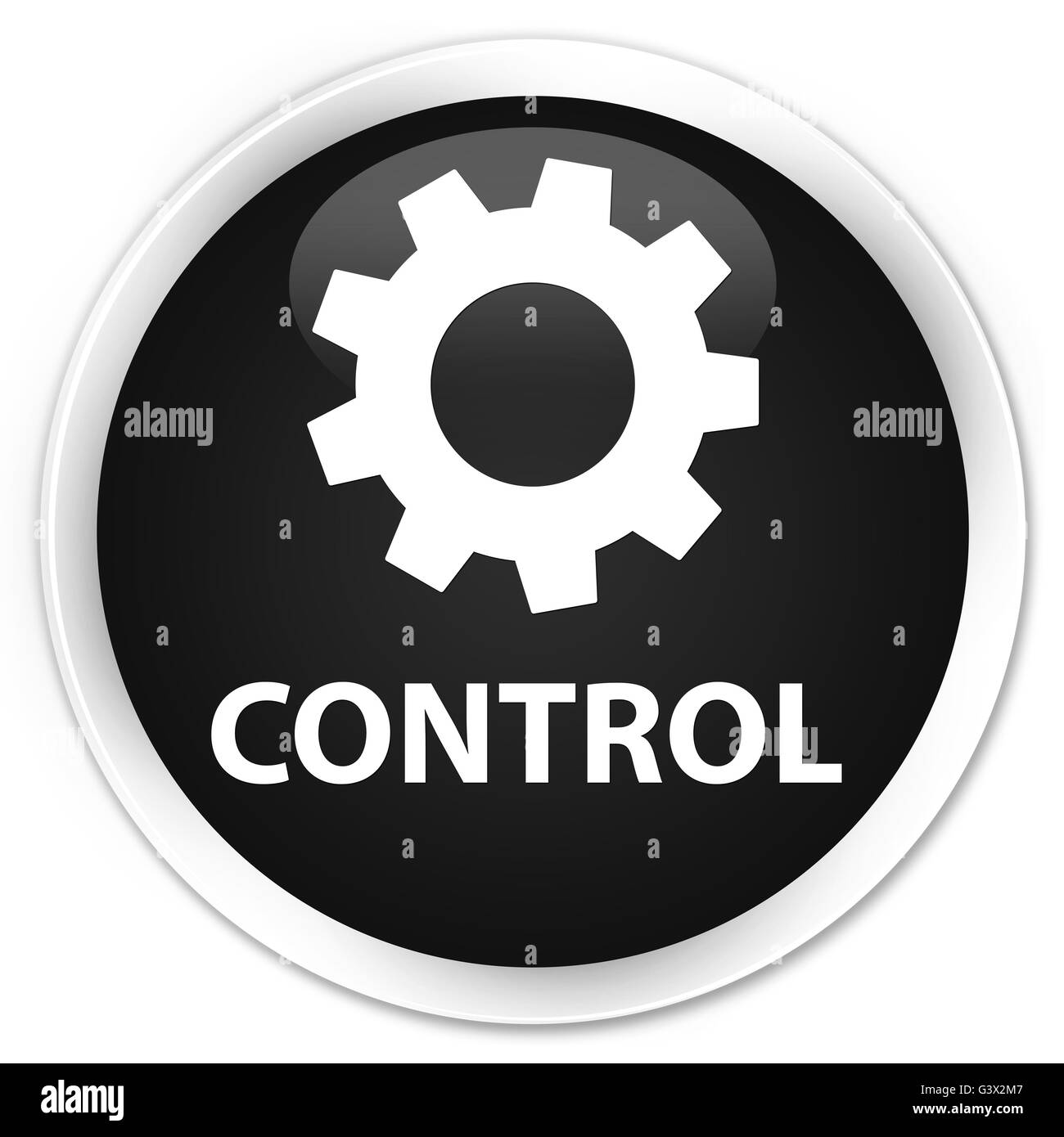Kontrolle (Einstellungen-Symbol) isoliert auf Premium schwarz Runde Taste abstrakte Abbildung Stockfoto