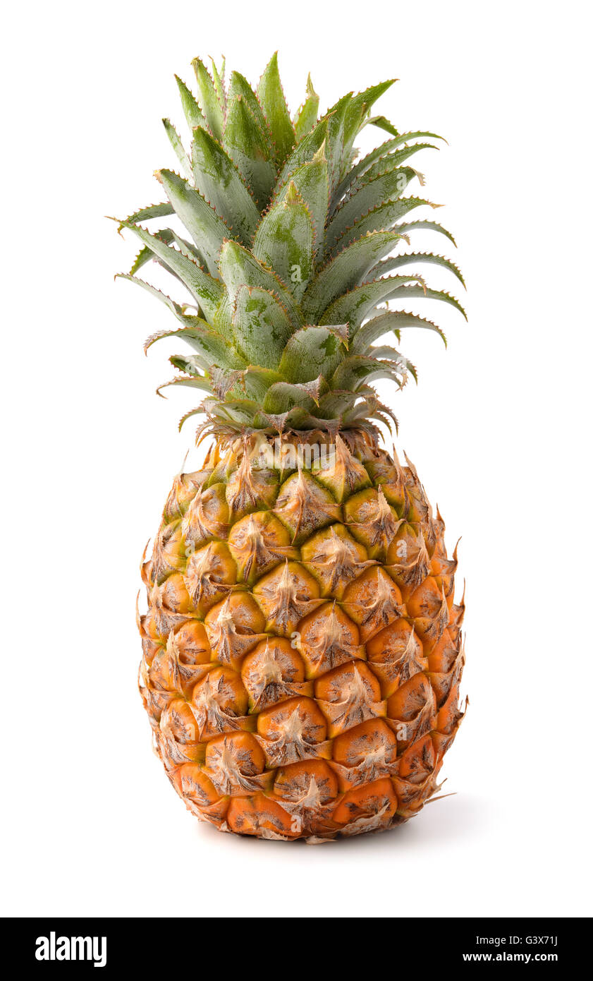 Reife Ananas, isoliert auf weiss Stockfoto