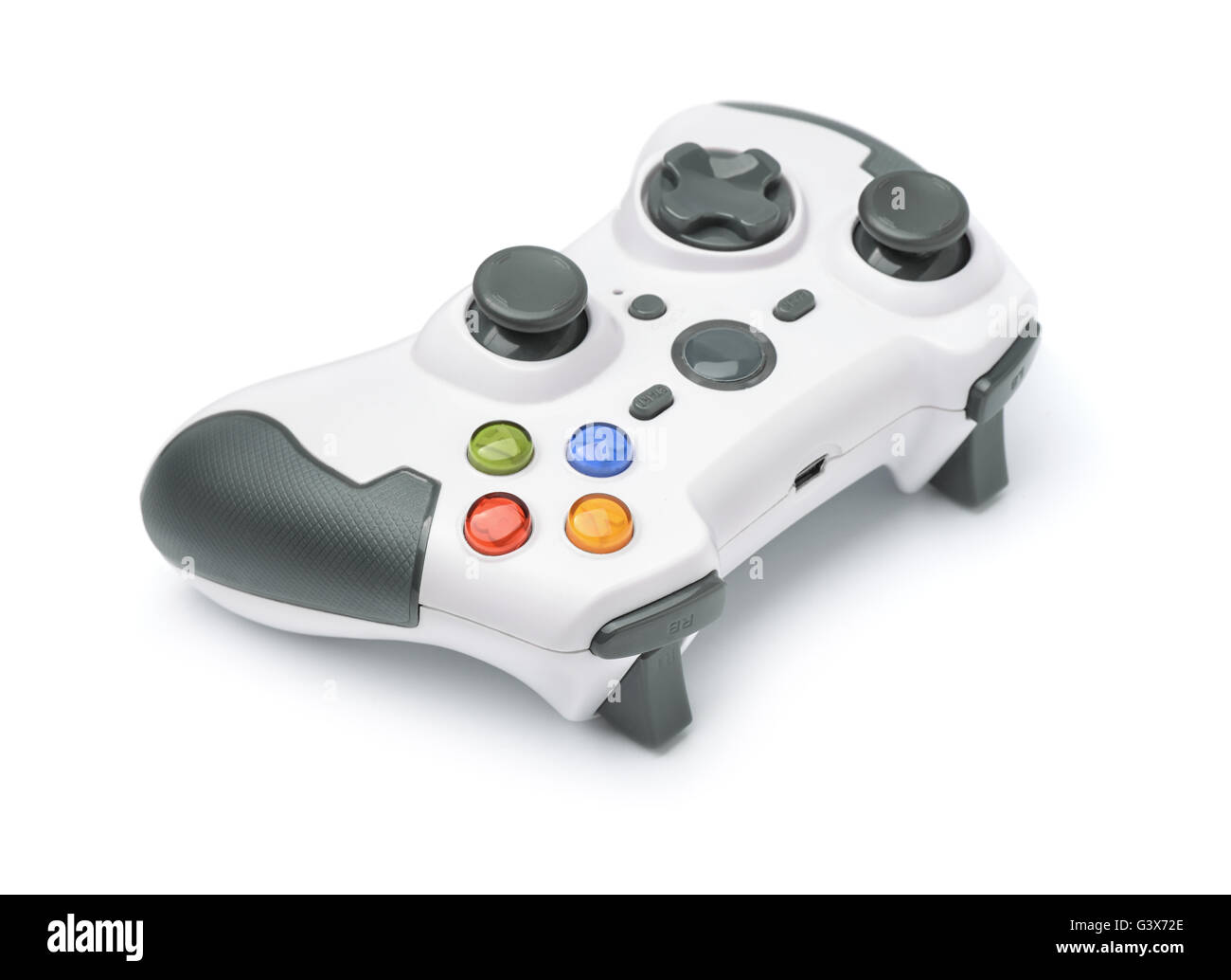 Neue kabellose Gamepad isoliert auf weiss Stockfoto