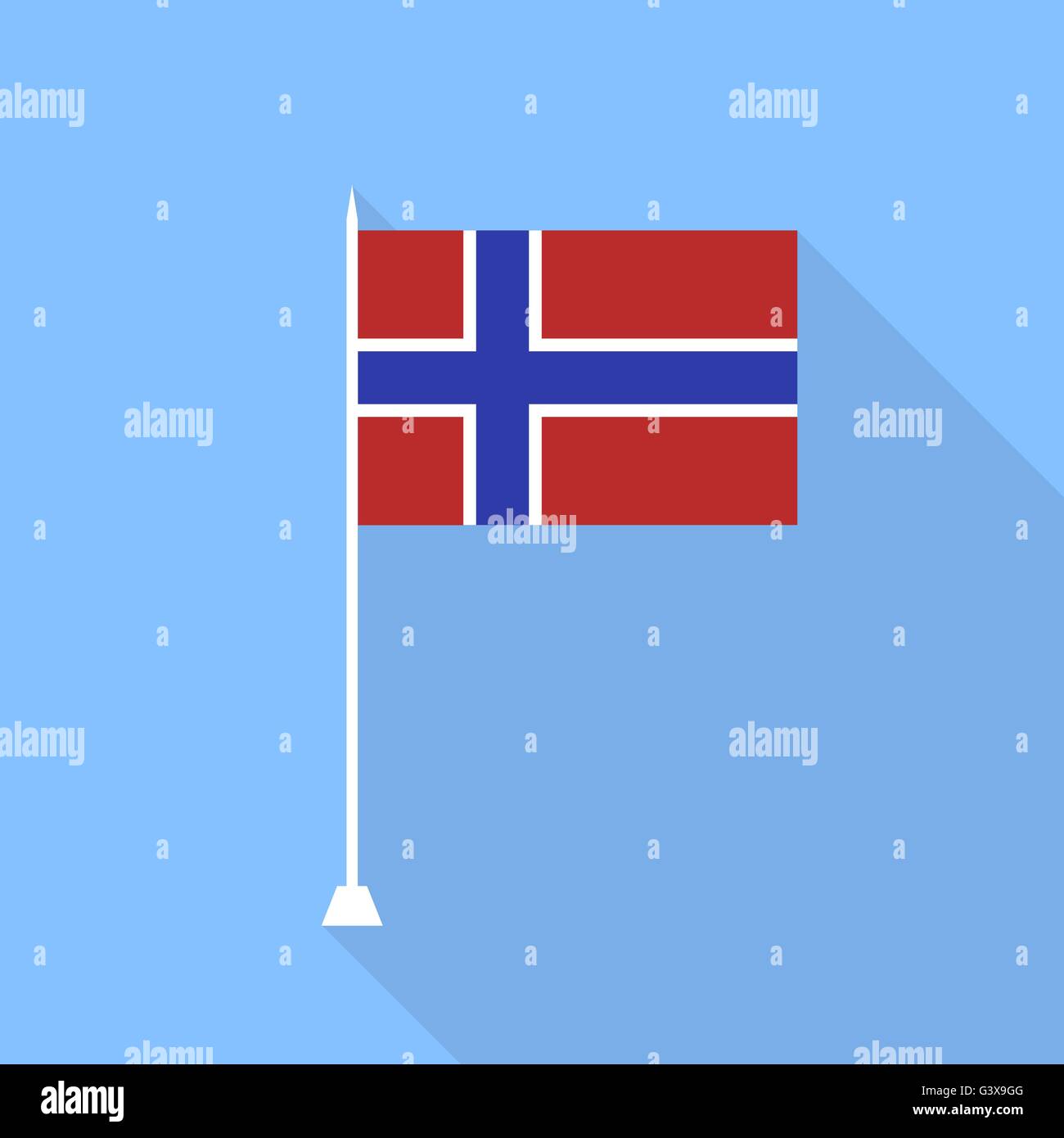 Flagge von Norwegen. Stock Vektor