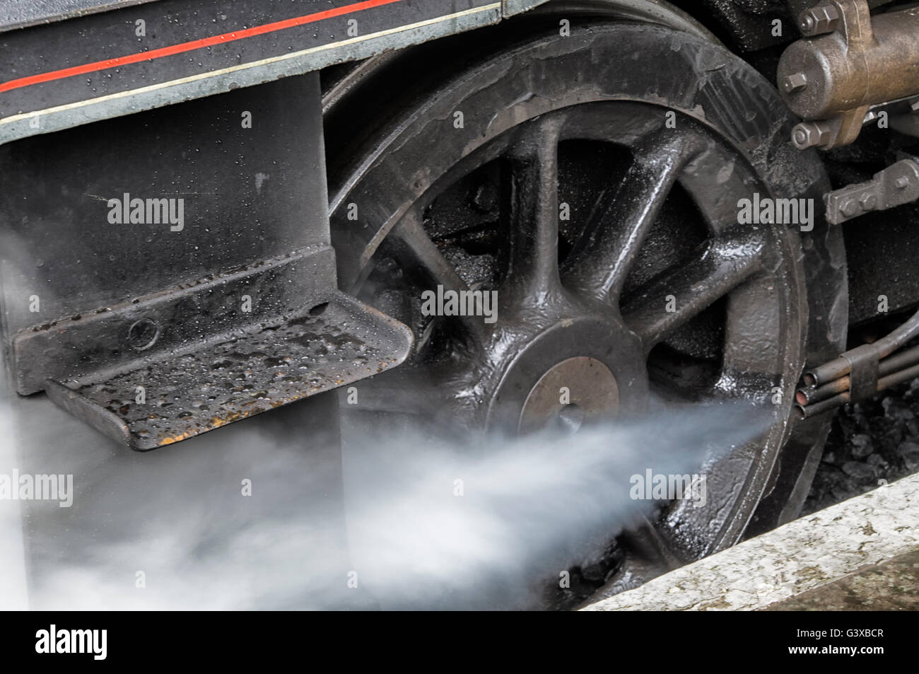 Dampf-Bahn-Rad Stockfoto