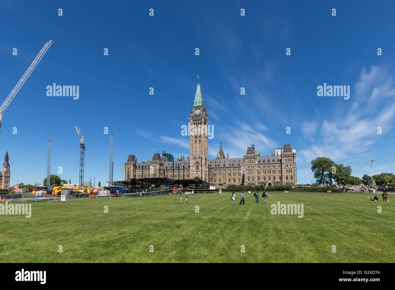 Kanadas Parlamentsgebäude an einem sonnigen Tag Stockfoto