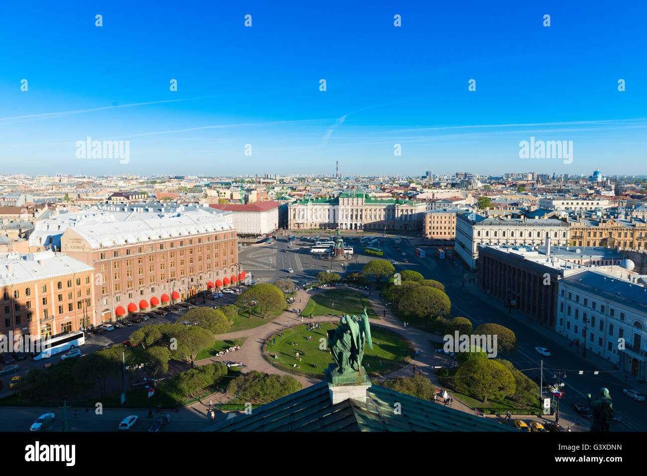 Panorama von St. Petersburg aus St. Isaak-Kathedrale Stockfoto