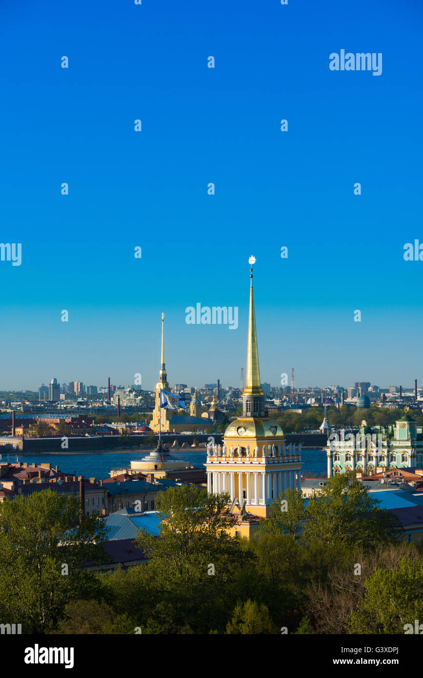 Admiralität Spire und Skyline von St. Petersburg Stockfoto