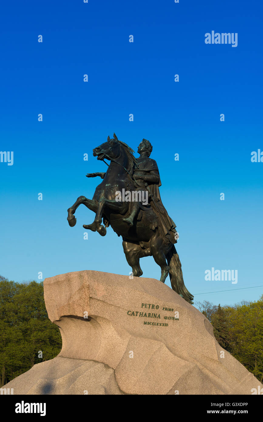 Der eherne Reiter – das Denkmal für Kaiser Peter der große, St. Petersburg Stockfoto