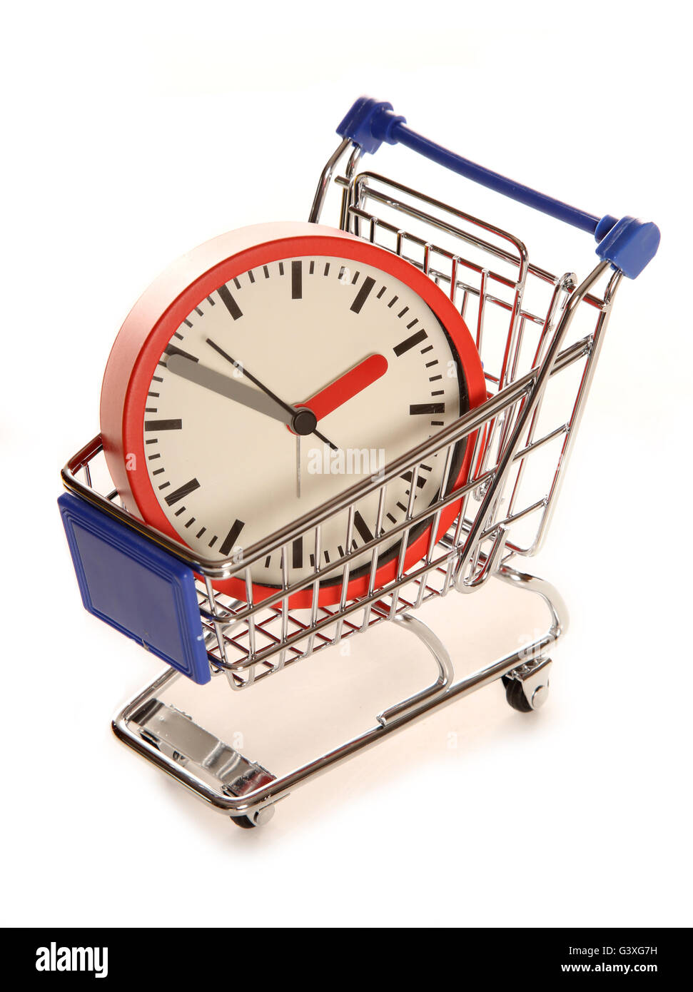 Spart Zeit bei Ihrem Warenkorb Ausschnitt Stockfoto