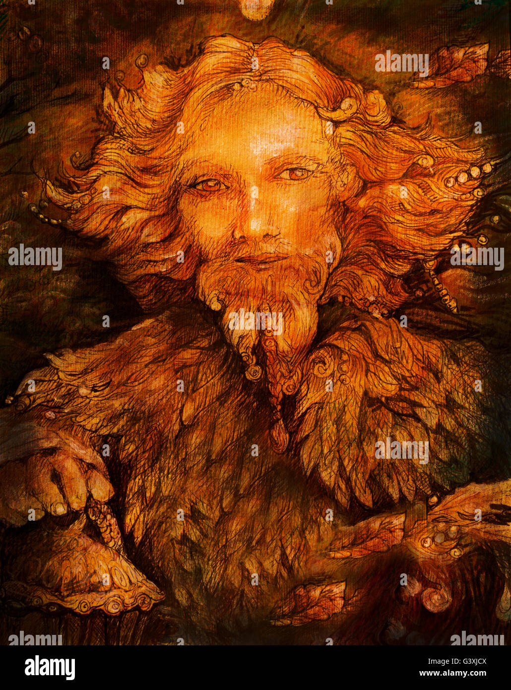 goldenen sonnigen Fee Vormund bringen Licht, Abbildung Stockfoto