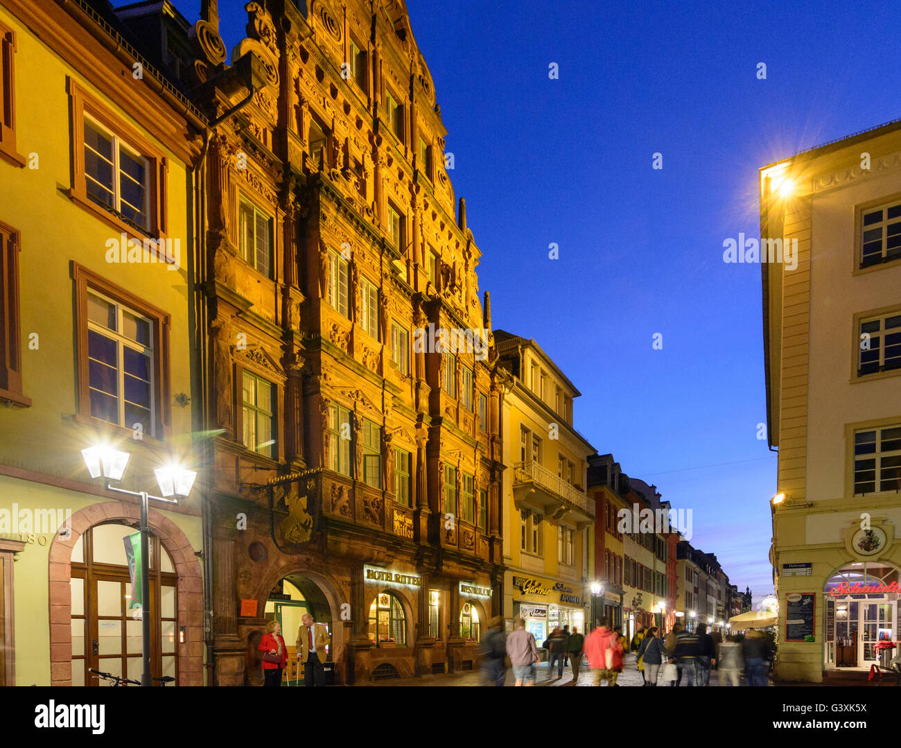 Altstadt: Haus der Ritter, Deutschland, Baden-Württemberg, Kurpfalz, Heidelberg Stockfoto