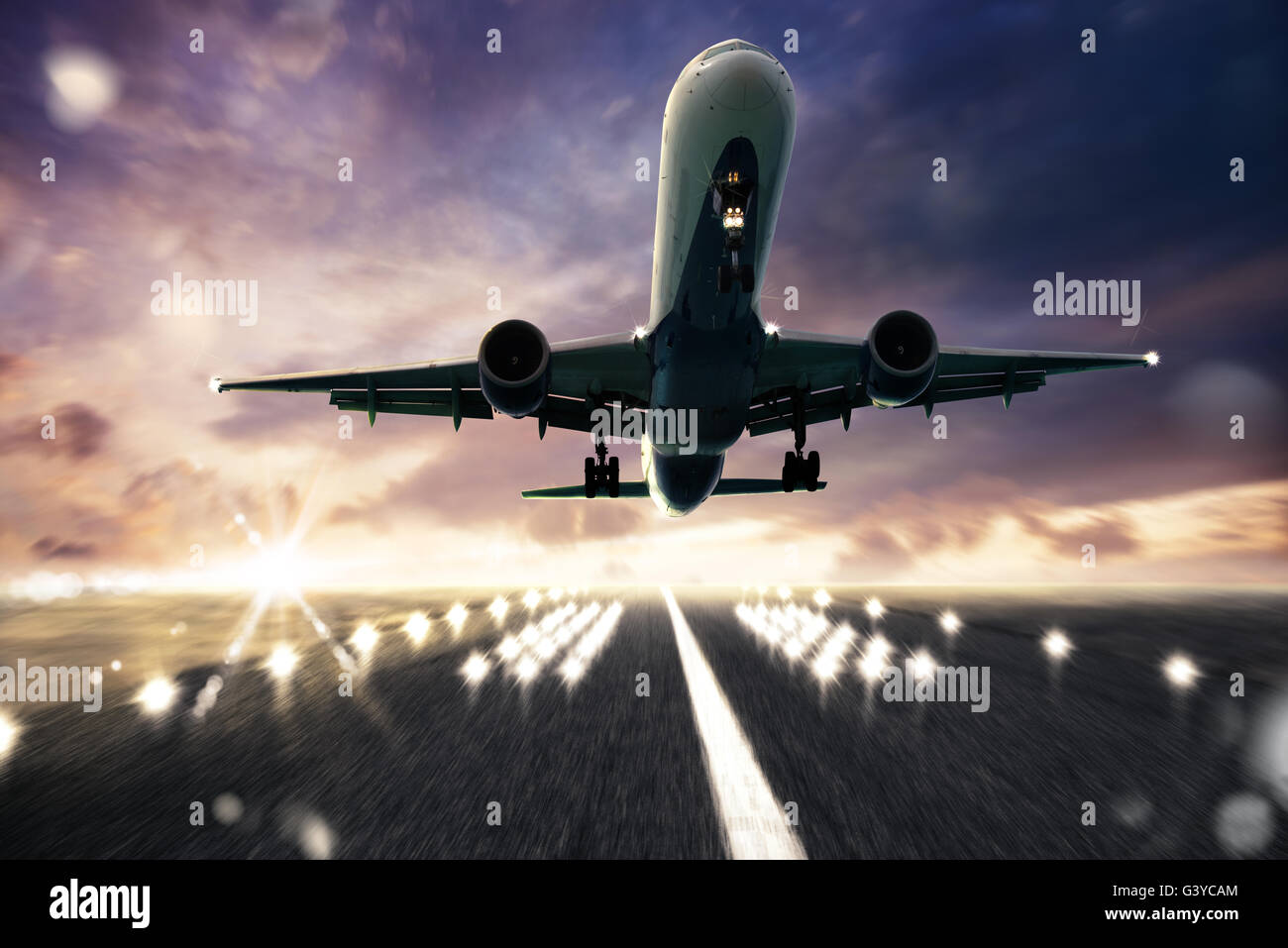 Flugzeug Start-und Landebahn Stockfoto