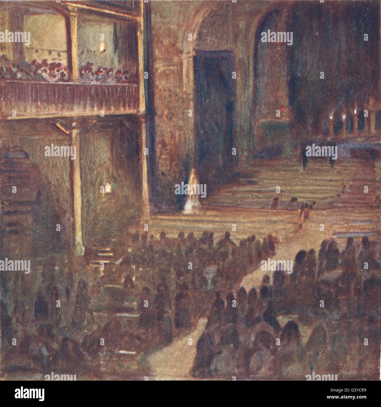 PYRÉNÉES-ATLANTIQUES: Guter Freitagabend, Kirche St-Jean-Baptiste de Luz, 1921 Stockfoto