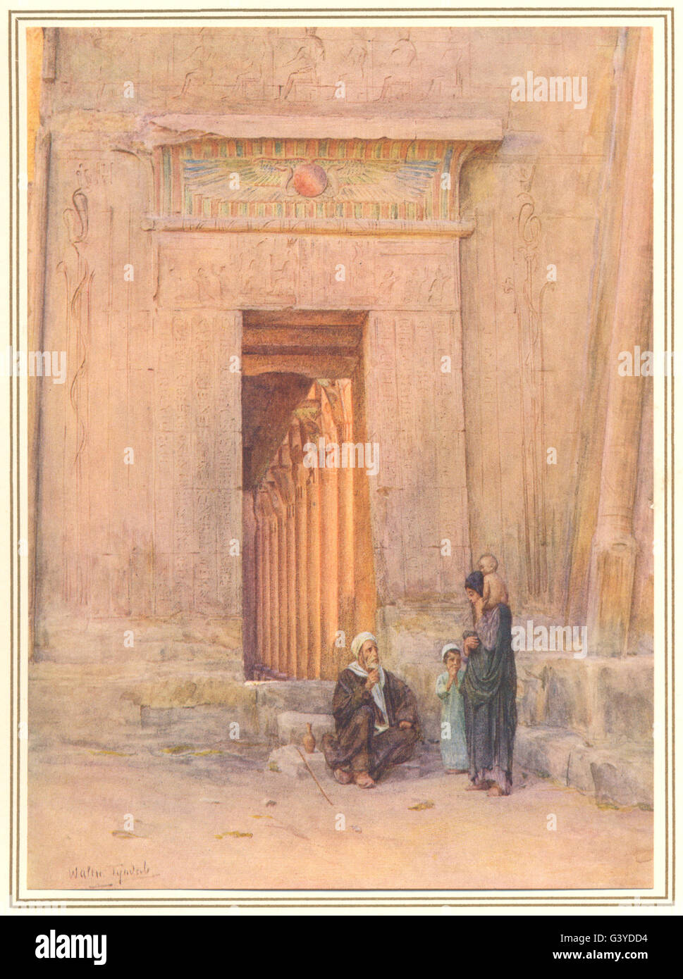 Ägypten: Tür im Tempel der Isis, antique print 1912 Stockfoto
