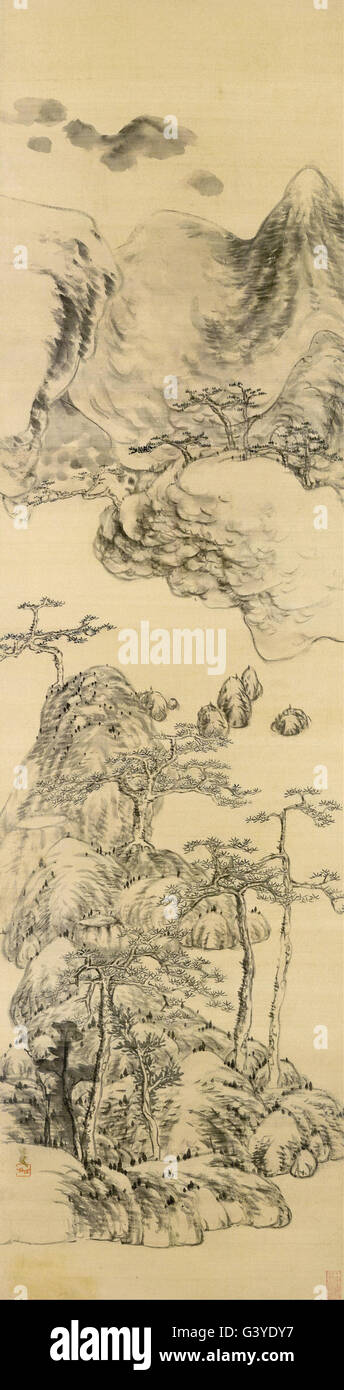 Bada Shanren - Landschaft im Stil von Wu Zhen, (1280-1354) Stockfoto