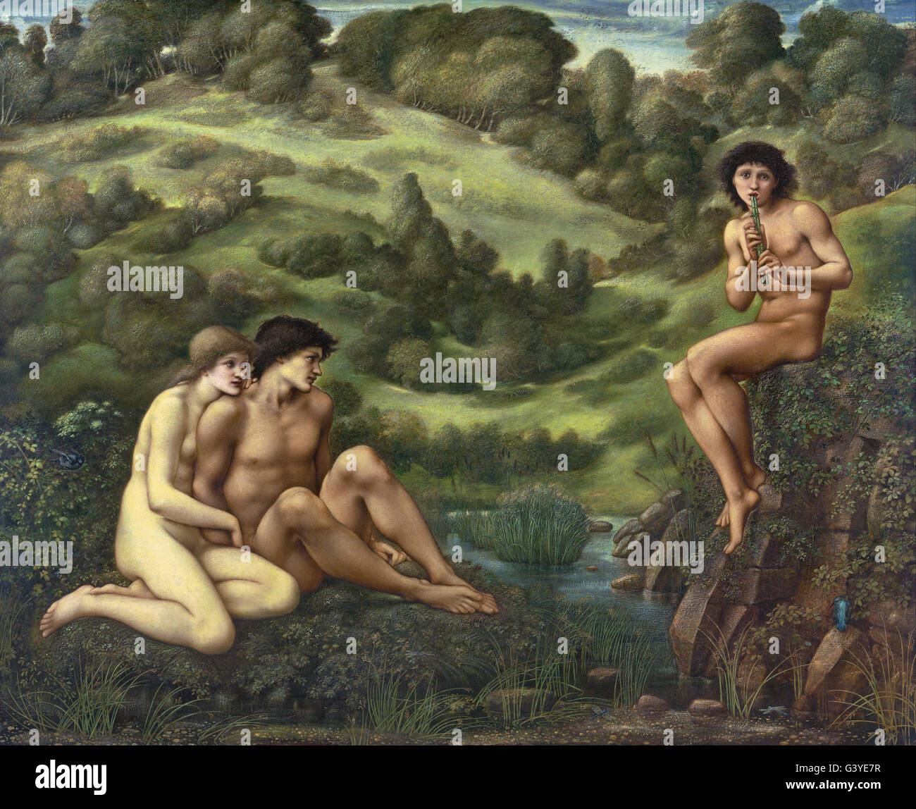 Edward Burne-Jones - der Garten des Pan- Stockfoto