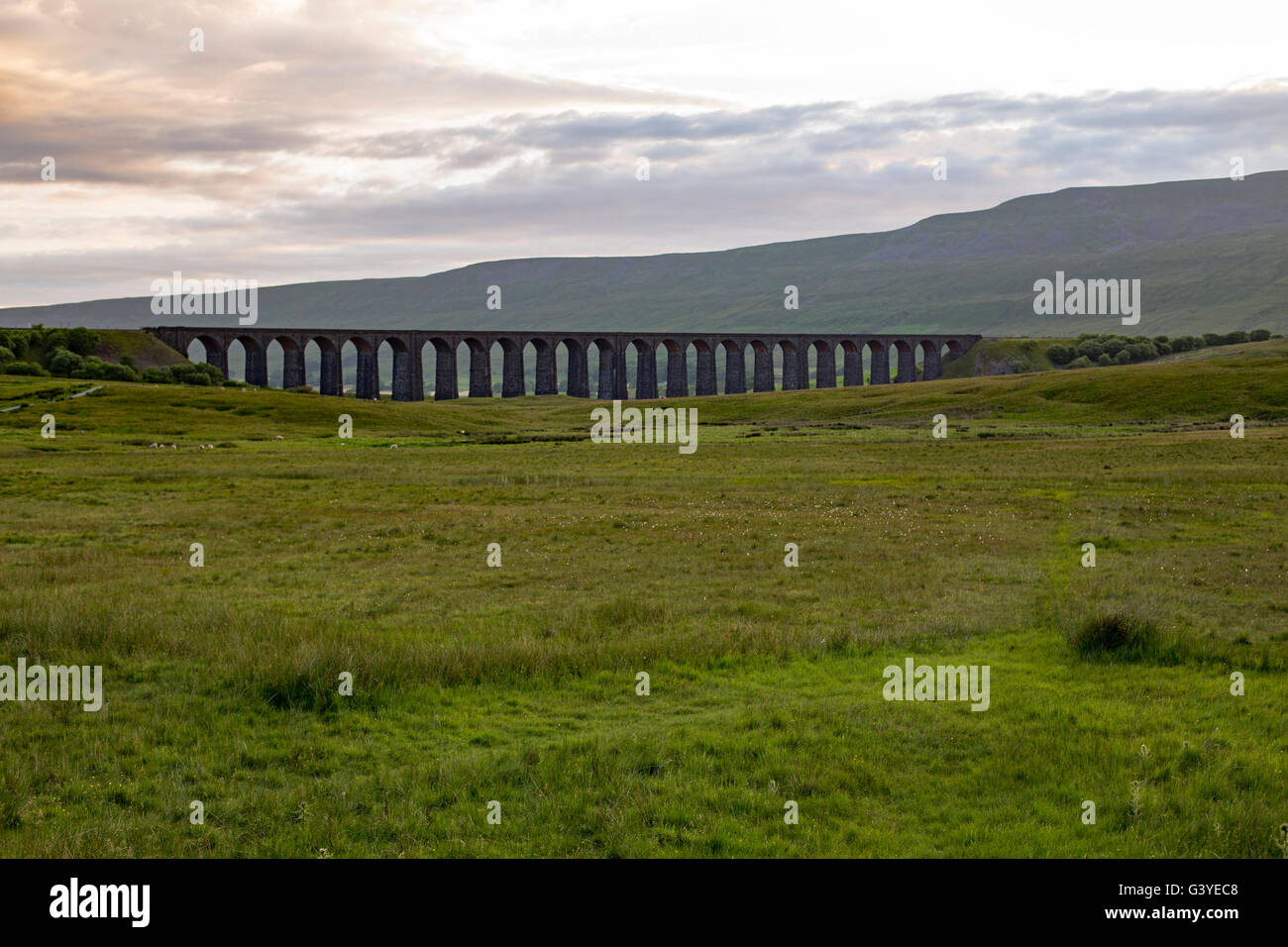 Ribblehead-Viadukt in Yorkshire. England. Stockfoto