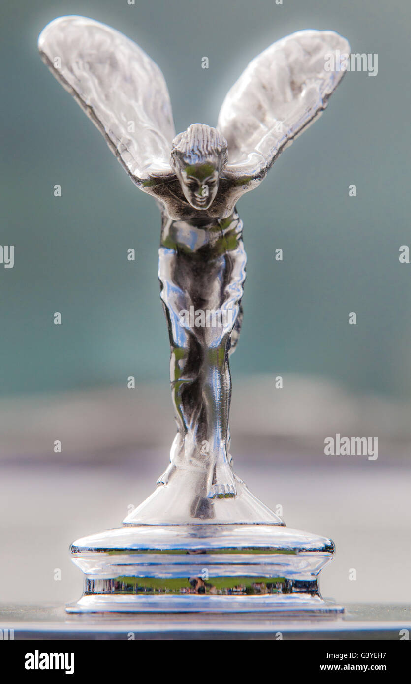 Klassiker und Oldtimer - Spirit of Ecstasy - Silver Lady Stockfoto