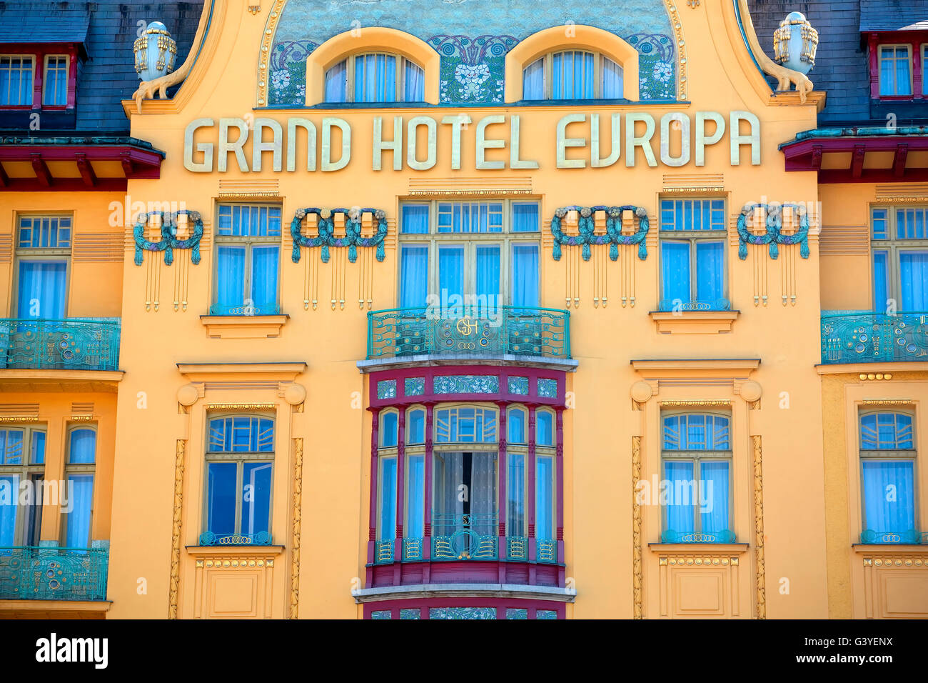 Hotel Europa am Wenzelsplatz in Prag Stockfoto