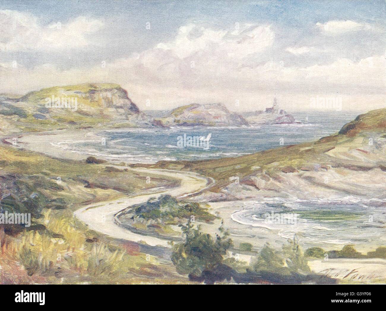 WALES: Blick in der Nähe von Swansea und Mumbles, antiken print 1905 Stockfoto