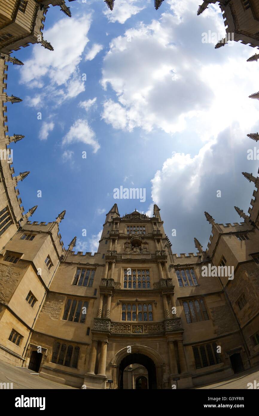 Turm der fünf Ordnungen, alte Schulen Viereck, Bodleian Bibliothek, Universität Oxford, Oxfordshire, England, UK, GB, Europa Stockfoto