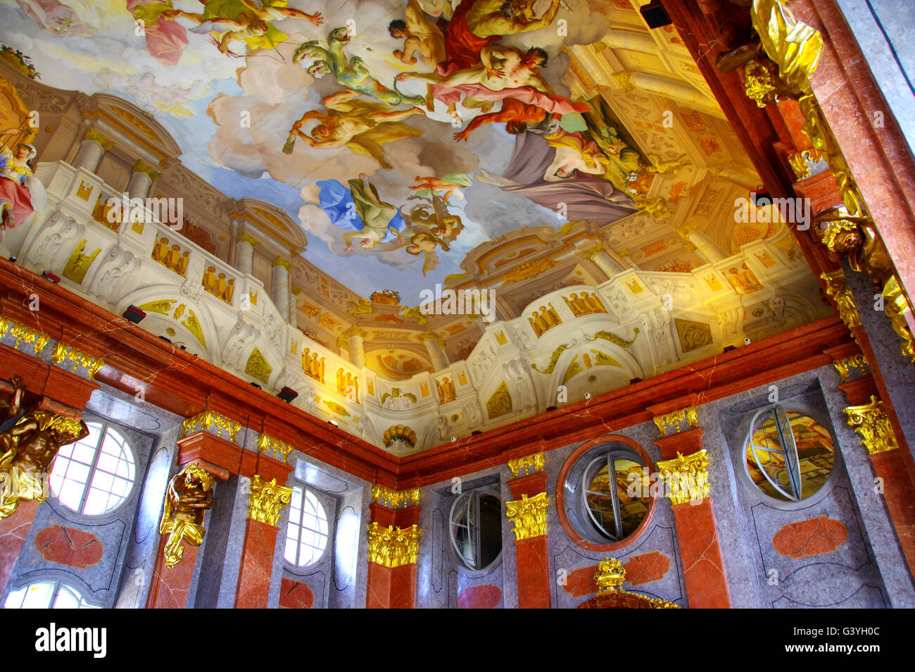 Melk Abtei Kapelle Decke, Melk, Österreich Stockfoto