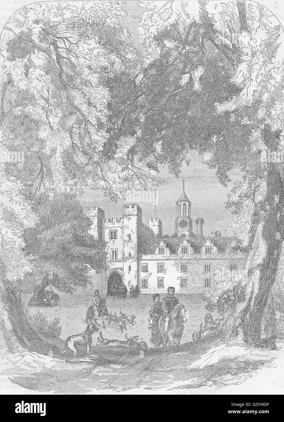 KENT: Knole, antiken Druck 1850 Stockfoto