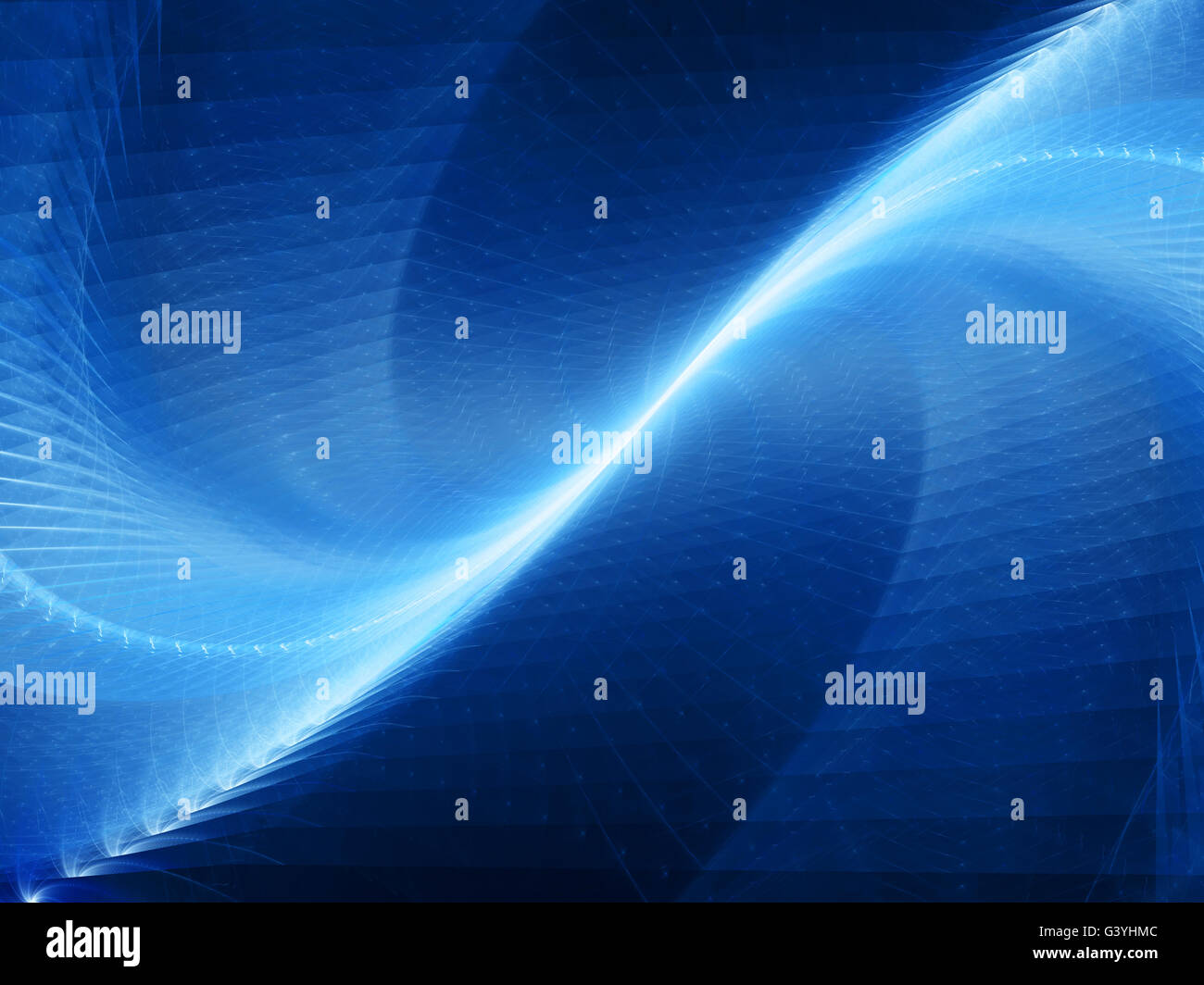 Blau leuchtende Technologie-Kurve und Surcaces, Computer generiert abstrakten Hintergrund Stockfoto