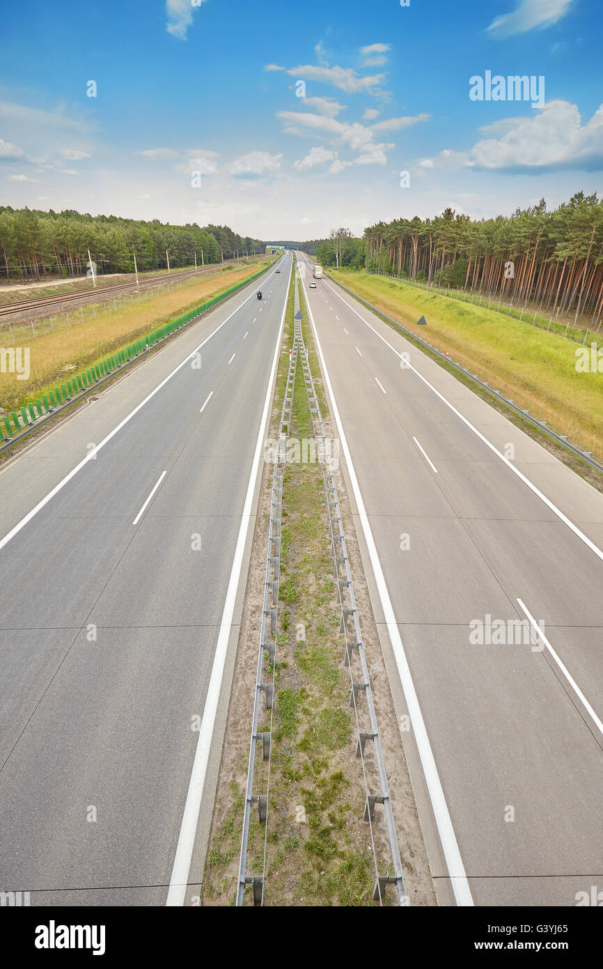 Bild einer Autobahn, Straße Reisekonzept. Stockfoto