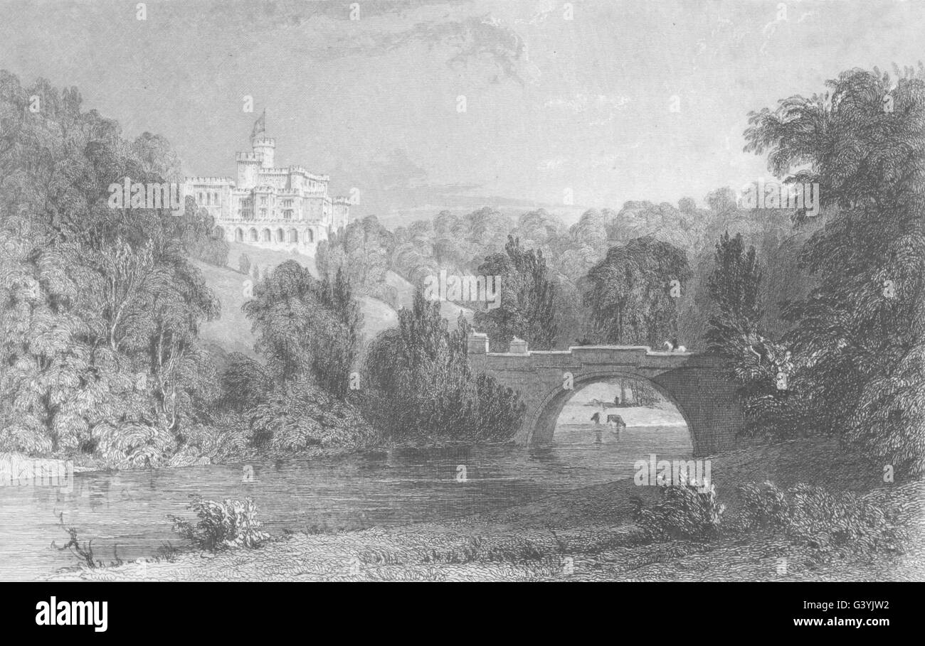 DURHAM: Lambton Castle, Durham (Allom), antiken Druck 1832 Stockfoto