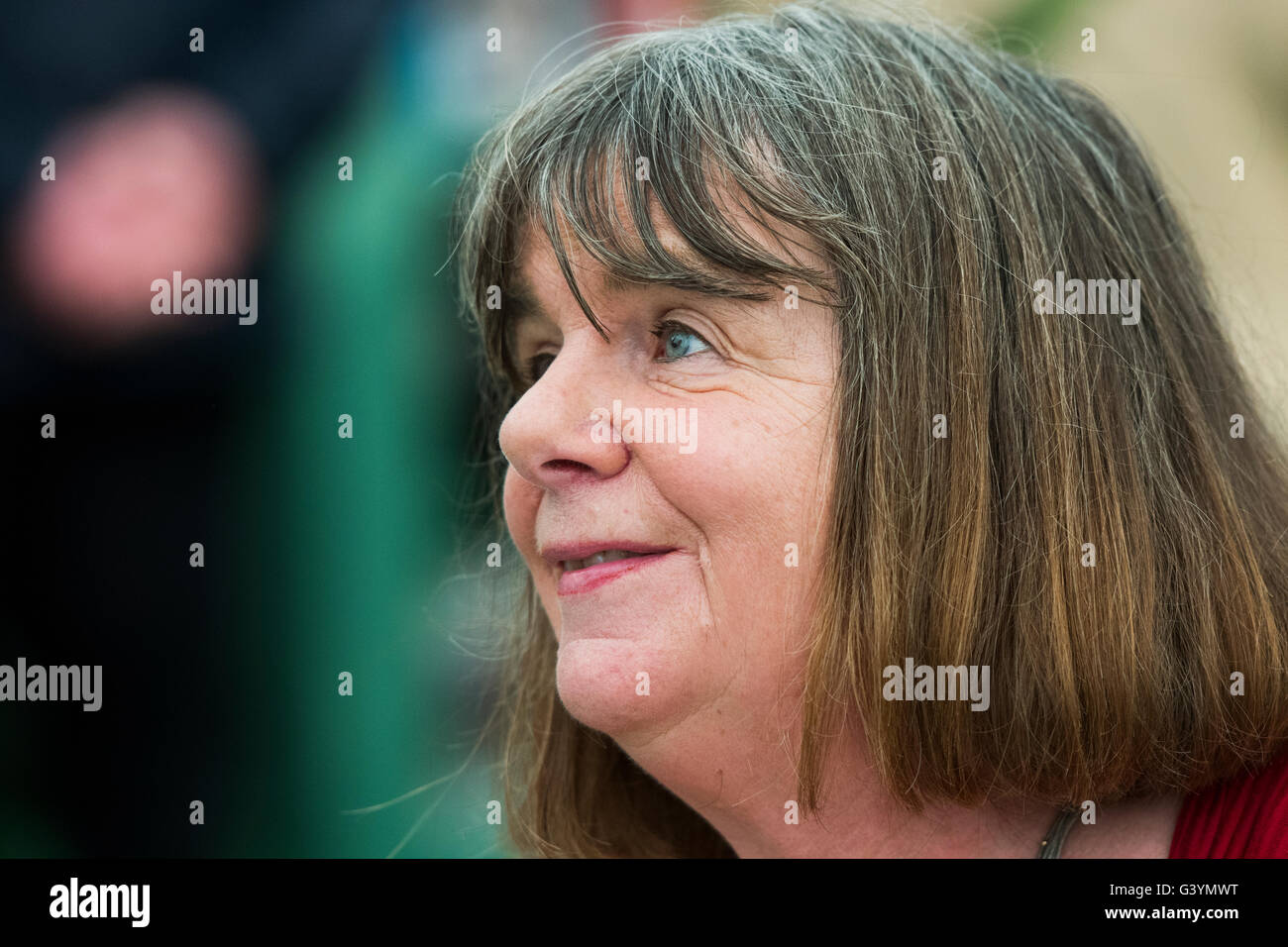 Julia Donaldson, englischer Schriftsteller, Dramatiker und Performer und die 2011 – 2013 Kinder Preisträger. Autor von "The Gruffalo" Kinderbuch. Das Hay-Festival, Samstag, 28. Mai 2016 Stockfoto