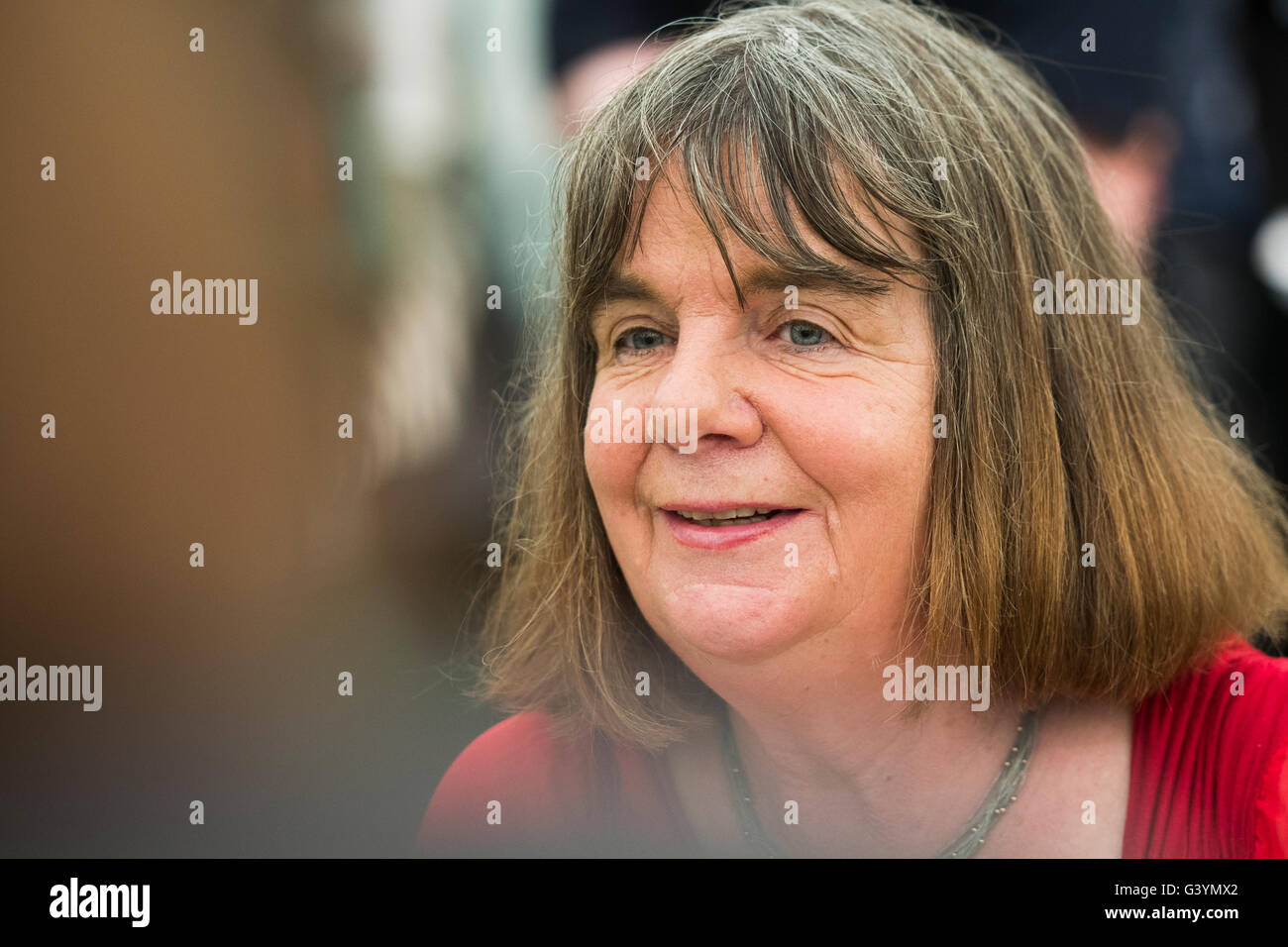 Julia Donaldson, englischer Schriftsteller, Dramatiker und Performer und die 2011 – 2013 Kinder Preisträger. Autor von "The Gruffalo" Kinderbuch. Das Hay-Festival, Samstag, 28. Mai 2016 Stockfoto