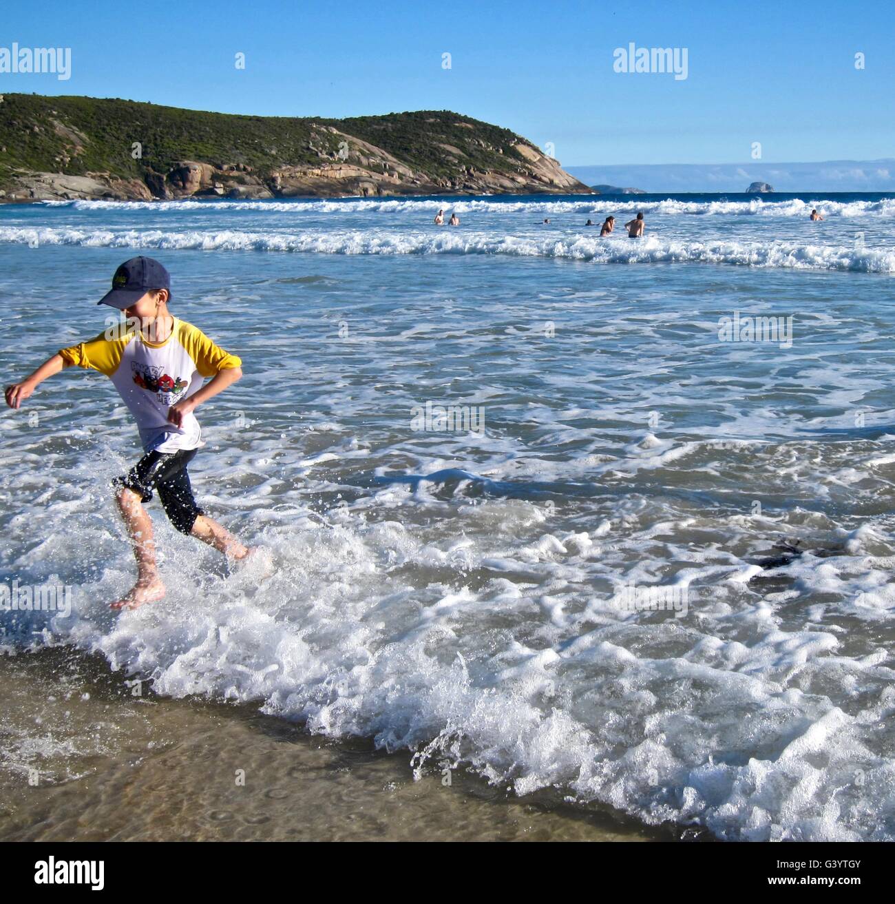 Wasserspaß im Squeaky Beach Stockfoto