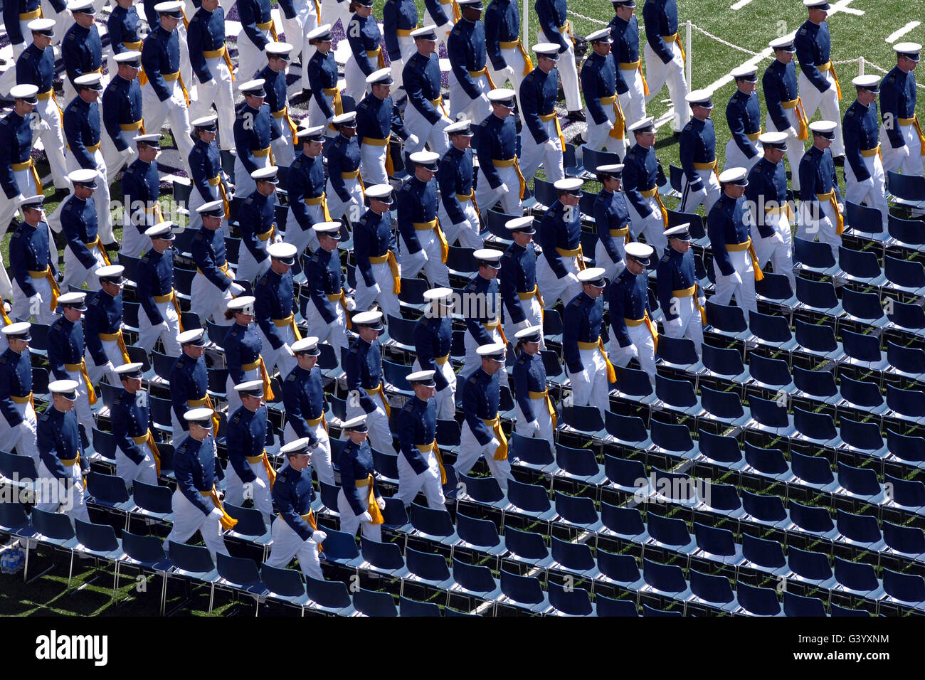 Mitglieder der US Air Force Academy. Stockfoto