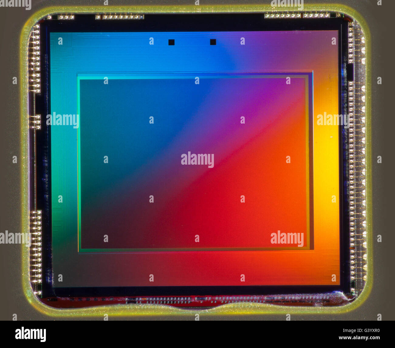 Winzige CCD imaging Chip von einem Amateur Consumer-Kamera (ca. 3mp) Stockfoto
