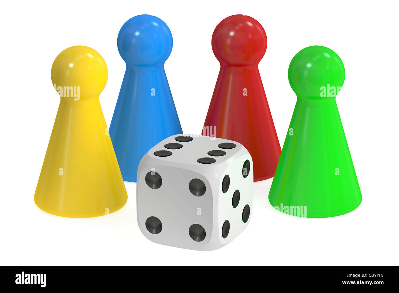 Board game pieces dice 3d -Fotos und -Bildmaterial in hoher Auflösung –  Alamy