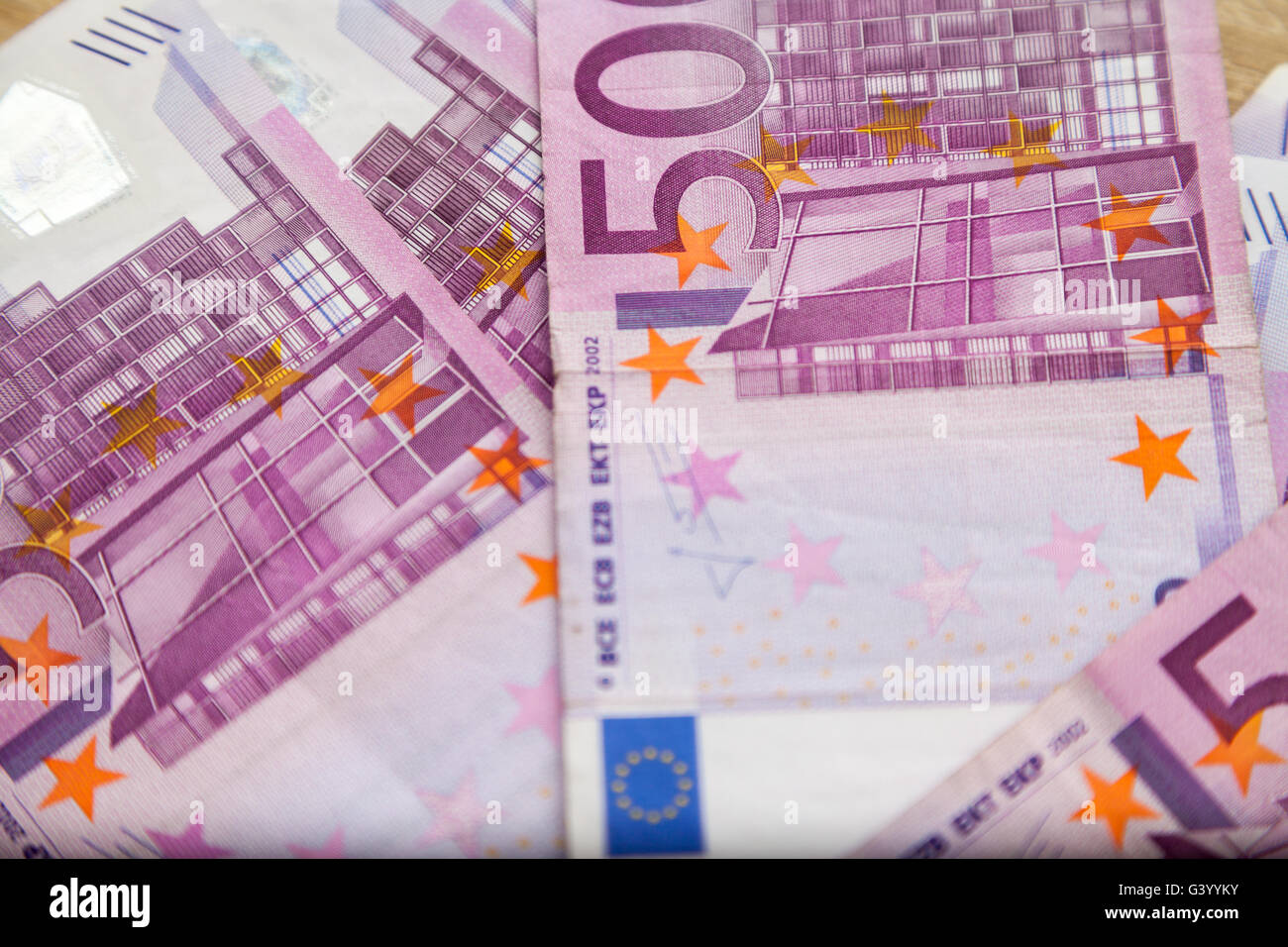 fünfhundert Euro-Banknoten Stockfoto