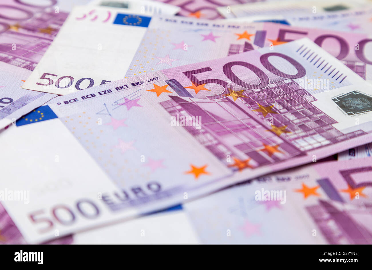 fünfhundert Euro-Banknoten Stockfoto