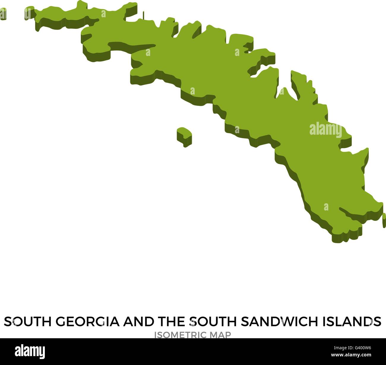 Isometrischen Karte von Südgeorgien und die Südlichen Sandwichinseln detailliert Vektor-illustration Stock Vektor