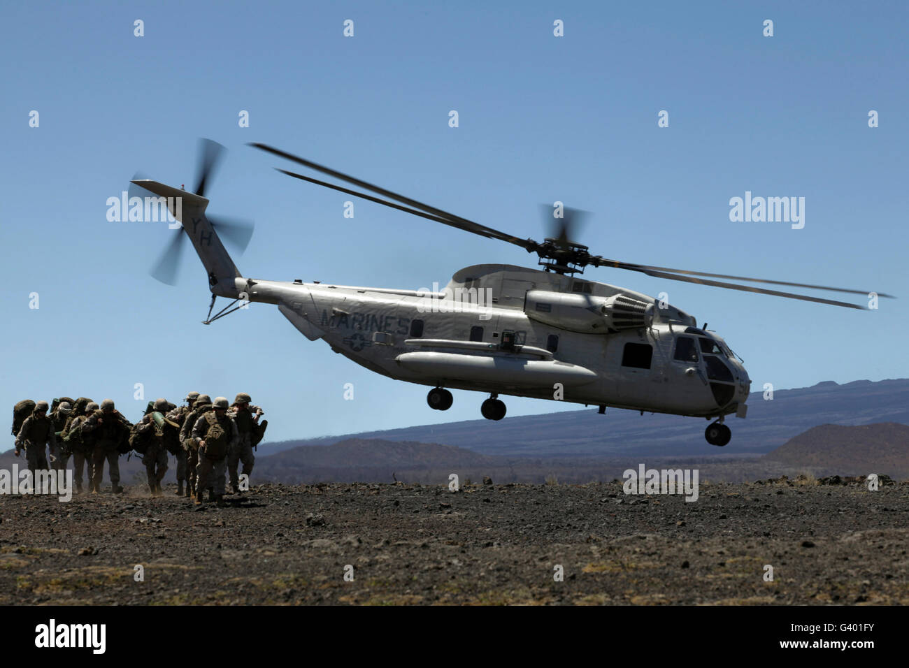 Ein US-Marinekorps CH-53D Seahawk-Hubschrauber. Stockfoto