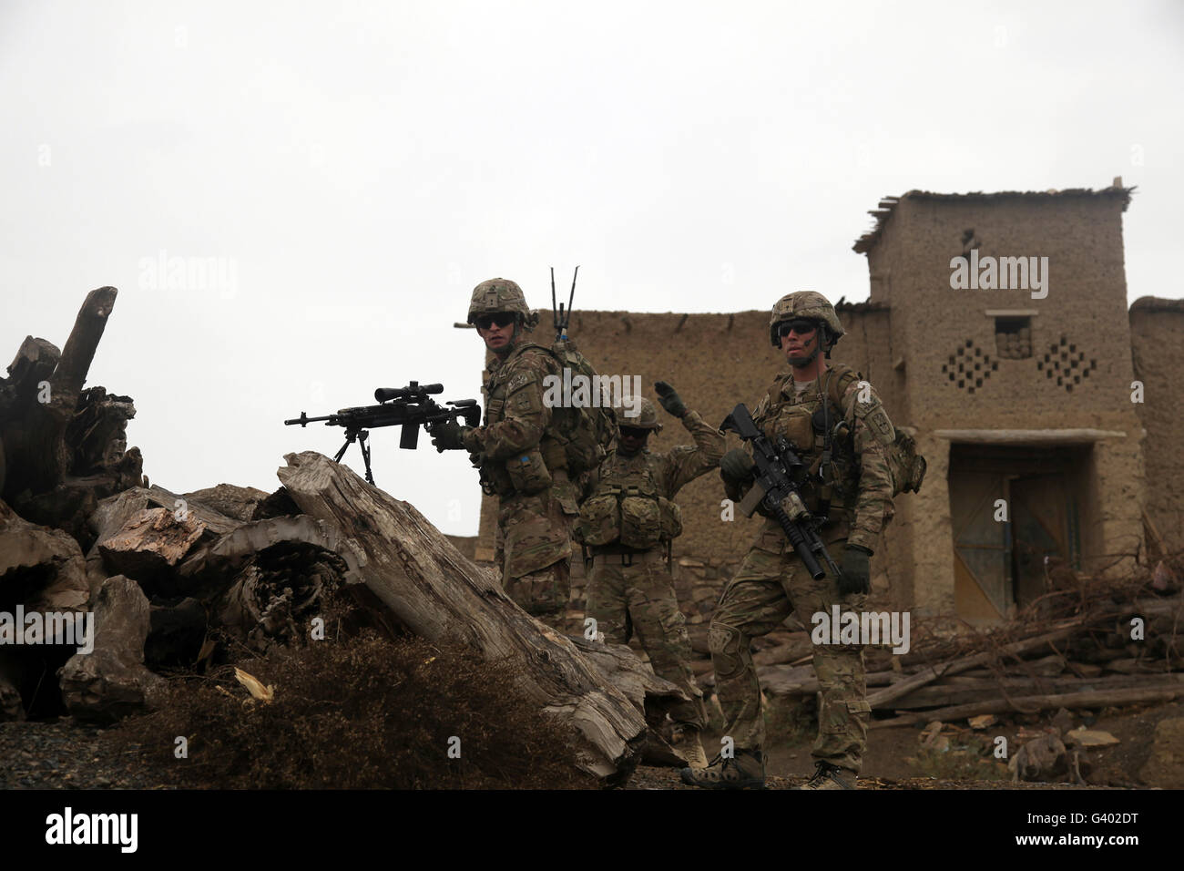 US-Armee Soldaten sorgen für Sicherheit in Afghanistan. Stockfoto