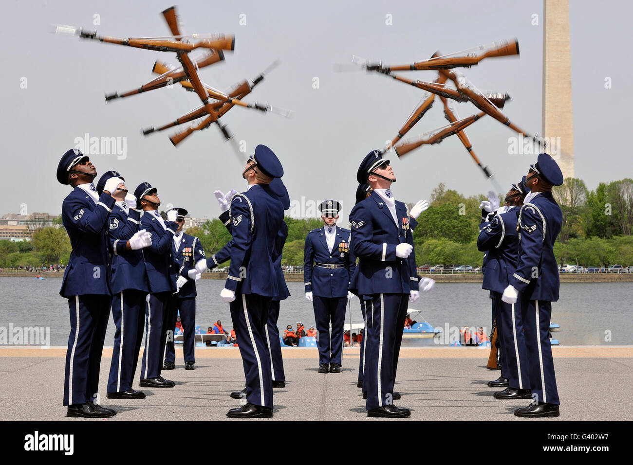 Das Vereinigte Staaten Luftwaffe Honor Guard Drill Team. Stockfoto
