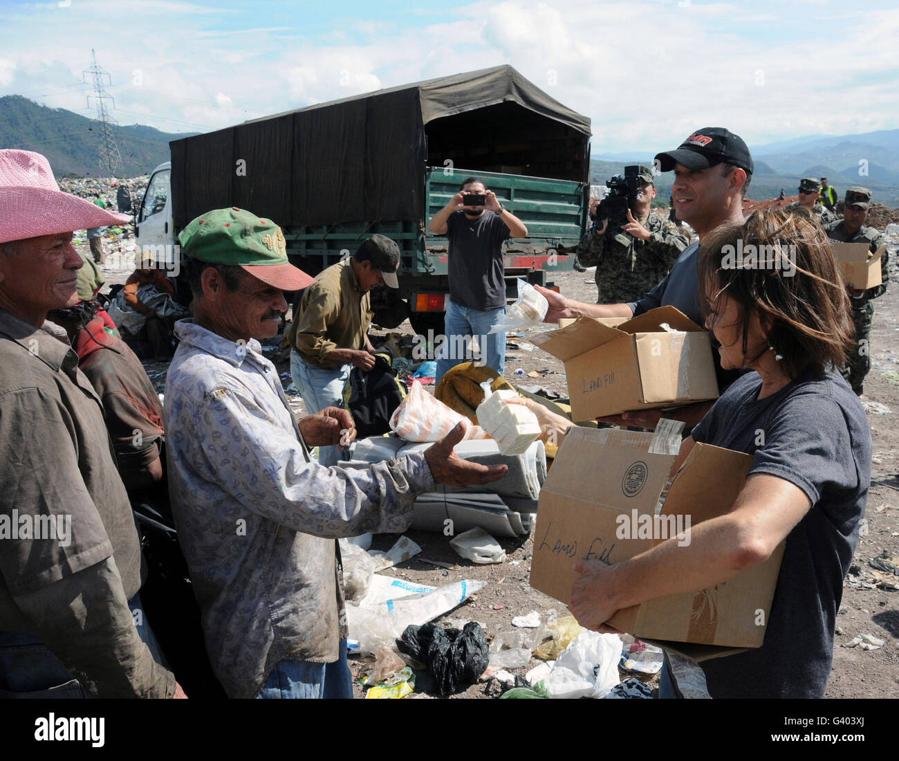 Humanitäre Hilfsmaßnahmen in Tegucigalpa, Honduras. Stockfoto