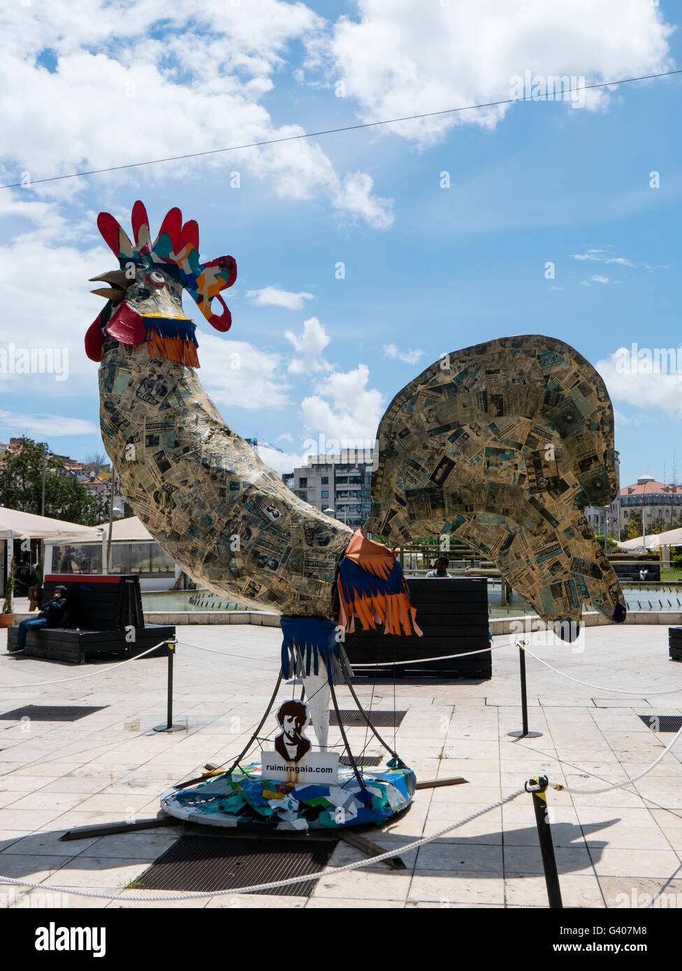 Hahn-Skulptur, Lissabon, Portugal. Stockfoto