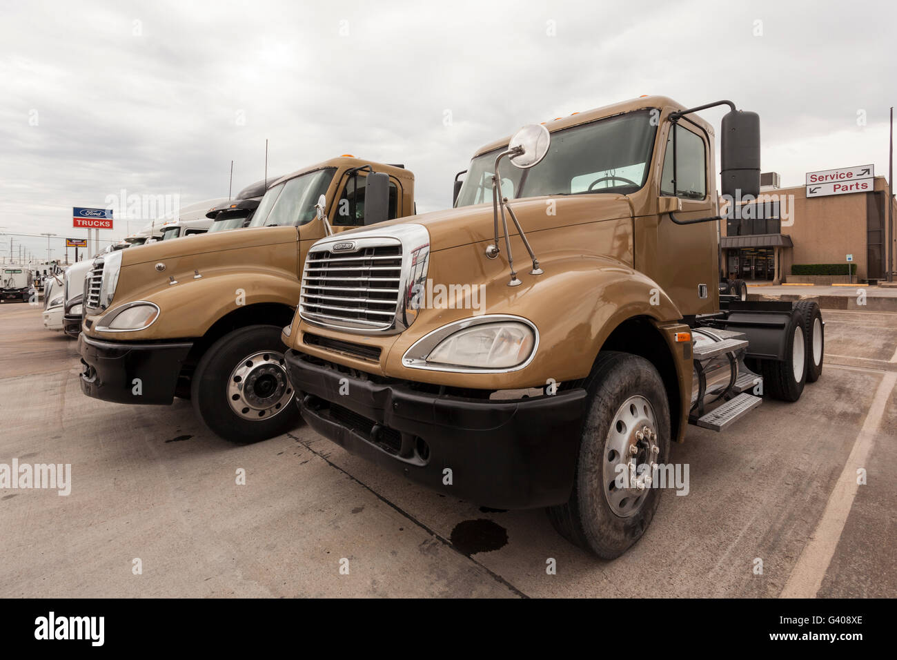 Freightliner Pritschenfahrzeuge Stockfoto