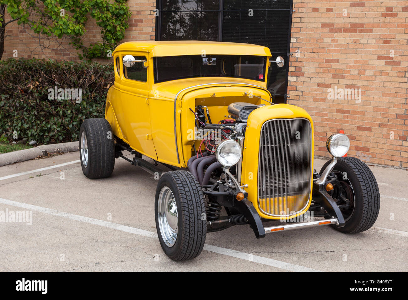 Gelbe 1932 Ford Coup Hotrod Stockfoto