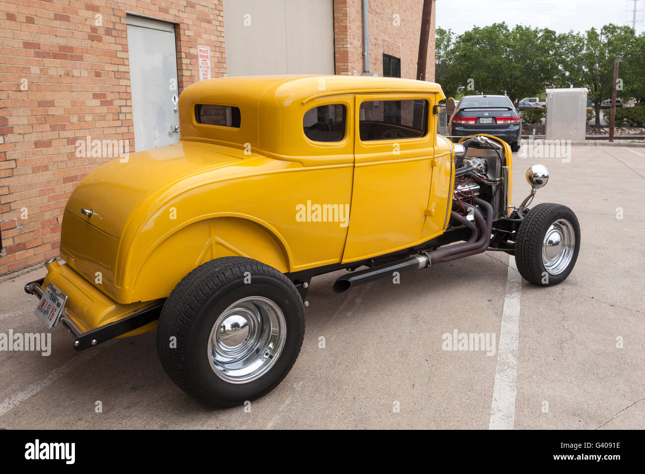 Gelbe 1932 Ford Coup Hotrod Stockfoto