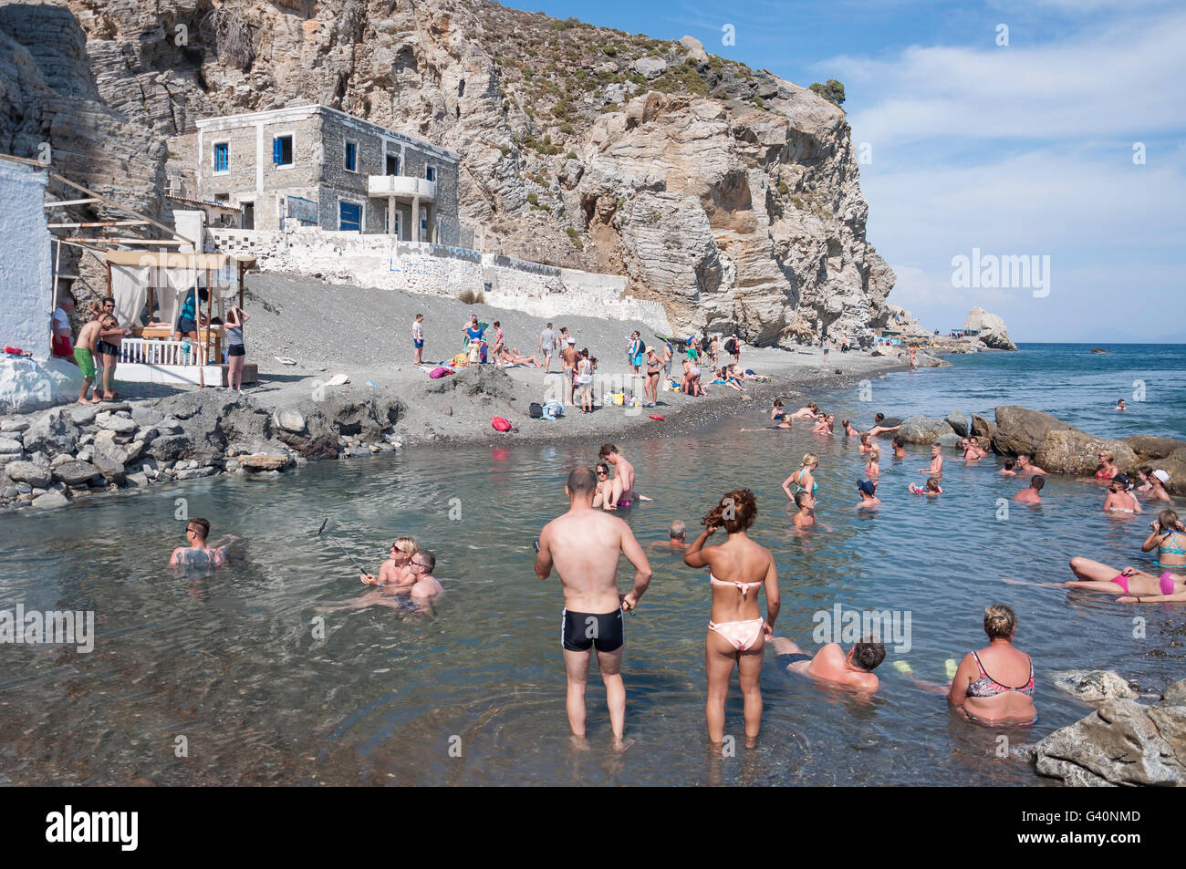 Therma-Thermalquellen, Therma Beach, Agios Fokas, Kos (Cos), die Dodekanes, Region südliche Ägäis, Griechenland Stockfoto