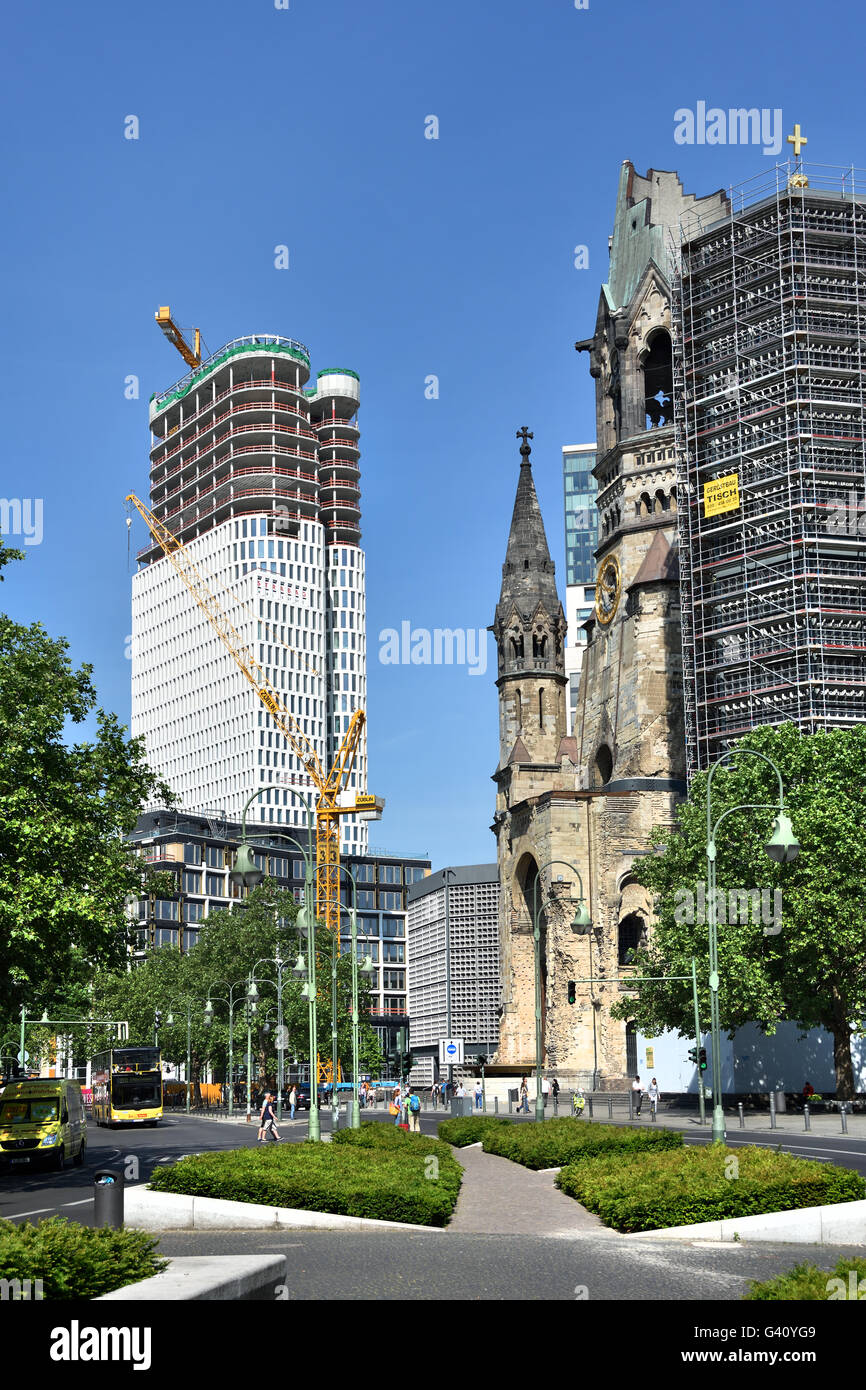 Berlin Kaiser Wilhelm Gedachtniskirche Gedachtnis Kirche Kirche Kurfürstendamm Deutschland Stockfoto
